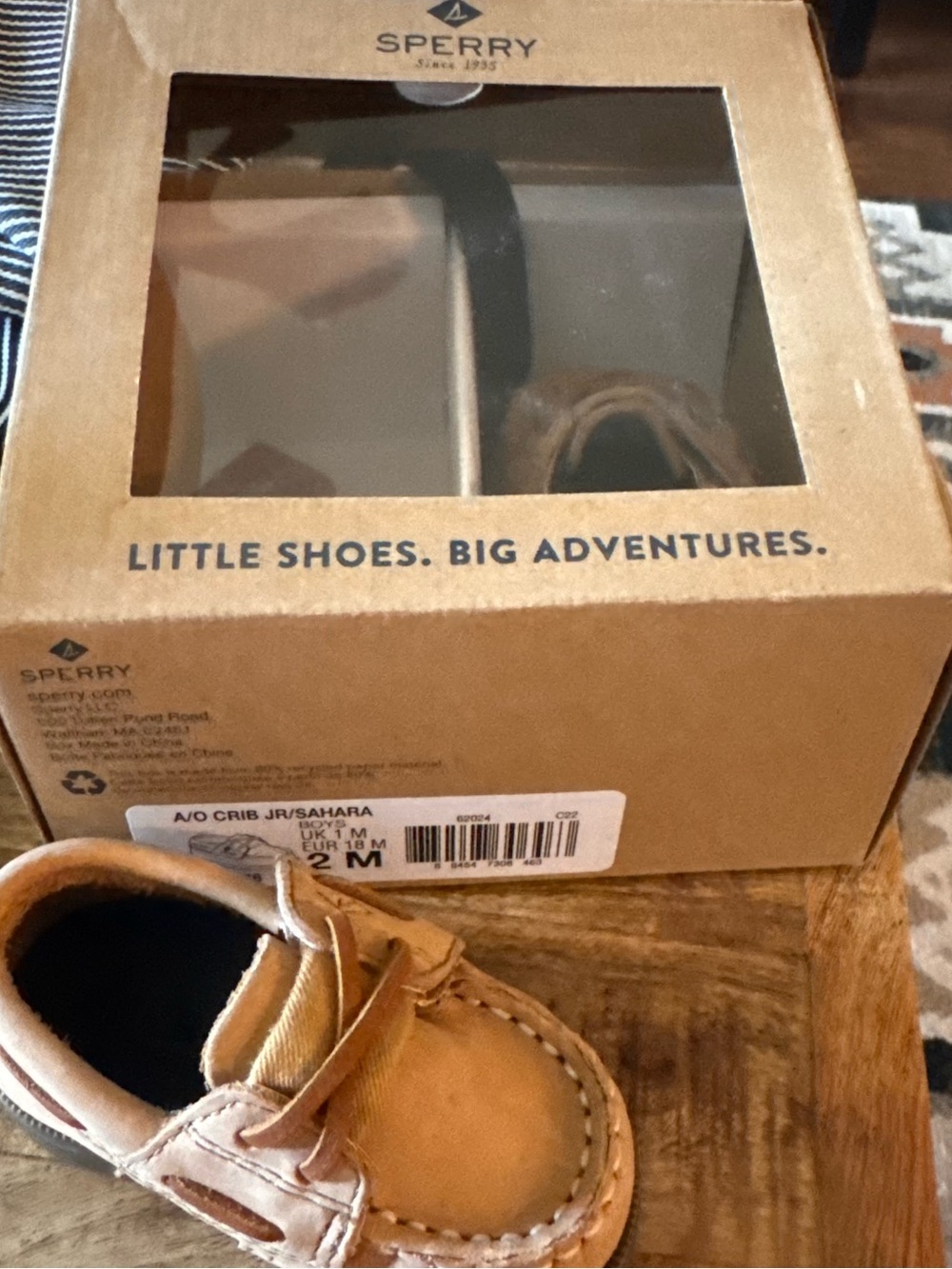 Sperry Kids Tan Leather Moccasin Boat Shoe